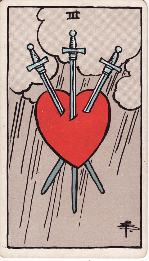 Three of Swords tarot card